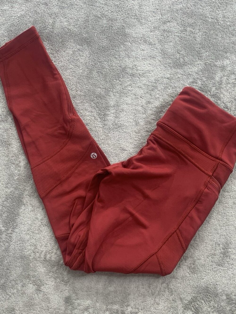 Lululemon Keep The Fleece Leggings Womens 6 Dark Sport Red Workout Athleisure